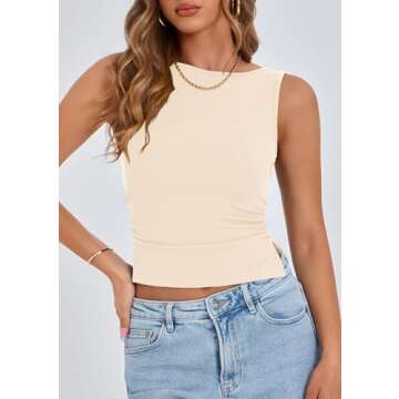 PRETTYGARDEN Women’s Y2K Summer Ribbed Tank Top Stylish Fit