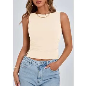 PRETTYGARDEN Women’s Y2K Summer Ribbed Tank Top Stylish Fit