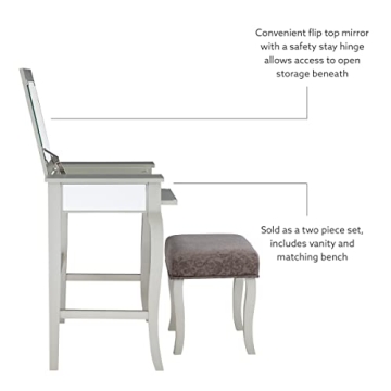 Linon Silver Harper Vanity Set - Stylish & Functional