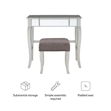 Linon Silver Harper Vanity Set - Stylish & Functional