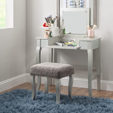 Linon Silver Harper Vanity Set - Stylish & Functional