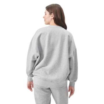 Florence by Mills Women's Cozy Crush Oversized Pullover Sweatshirt in Heather Grey