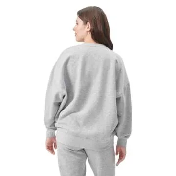 Florence by Mills Women's Cozy Crush Oversized Pullover Sweatshirt in Heather Grey