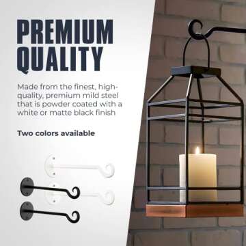 Monarch Abode Wall Mount Plant Hook Premium Metal Decorative Hanging Bracket for Plants Bird Feeders...