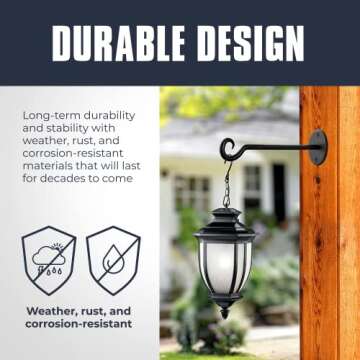 Monarch Abode Wall Mount Plant Hook Premium Metal Decorative Hanging Bracket for Plants Bird Feeders Planters Home Decor, Heavy Duty, 7.5 inch, Set of 2, White