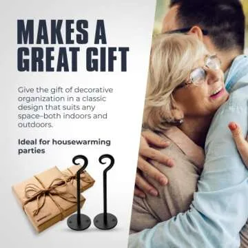 Monarch Abode Wall Mount Plant Hook Premium Metal Decorative Hanging Bracket for Plants Bird Feeders Planters Home Decor, Heavy Duty, 7.5 inch, Set of 2, White