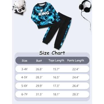 ADIRUN Toddler Boy Clothes 3t Boy Clothes 4t Boys Clothes Cool Lightning Letter Print Long Sleeve Sweatshirt Patchwork Pants 2Pcs Set Toddler Boy Fall Outfits Winter Clothes Black Sky Blue