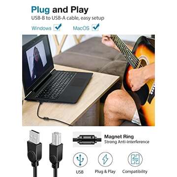 InnoGear USB Microphone, 192KHZ/24BIT Plug & Play PC Computer Professional Cardioid Mic for Mac Windows Vista, 7, 8.1, or 10 System with Mic Stand Shock Mount Pop Filter USB Cable