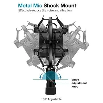 InnoGear USB Microphone, 192KHZ/24BIT Plug & Play PC Computer Professional Cardioid Mic for Mac Windows Vista, 7, 8.1, or 10 System with Mic Stand Shock Mount Pop Filter USB Cable