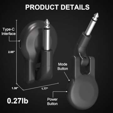 Sovvid Wireless Guitar Transmitter Receiver 2.4Ghz Wireless Guitar System, Rechargeable Audio Wireless Transmitter Receiver with 11 Hours Usage Time for Electric Musical Instruments Guitar Bass