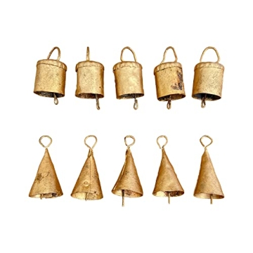 Vivanta Christmas Decorations - Bells for Crafts and Home Decor - Vintage Jingle, Witch & Cow Bells