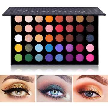 CHARMCODE 40 Colors High Pigmented Shimmer Matte Eyeshadow Makeup Palette Set Full Spectrum Artist Waterproof Creamy Blendable Eye Shadow Cosmetics Kit (1 Set)