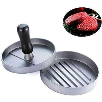 U-N Burger Press Non-Stick Aluminum Hamburger Mold Grilling Accessories for BBQ,Essential Kitchen & ...