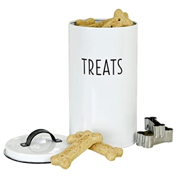 Durable Dog Treat Container with Cookie Cutters for Pet Owners