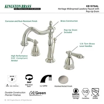 Kingston Brass Heritage Lavatory Faucet - Polished Nickel