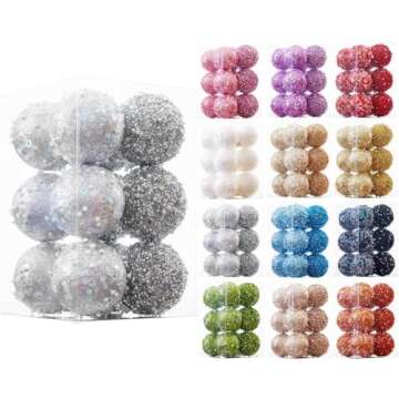 ChrisWish 12CT Shatterproof Christmas Ball Ornaments