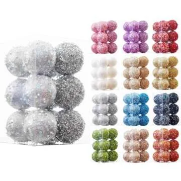 ChrisWish 12CT Shatterproof Christmas Ball Ornaments