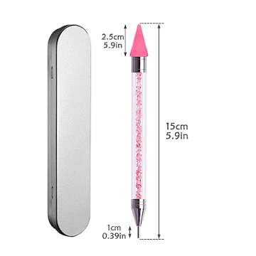 Qufiiry Nail Rhinestone Picker, Acrylic Handle Dual End Rhinestone Diamond Painting Pen, for Jewel Gems Crystals Studs Picker