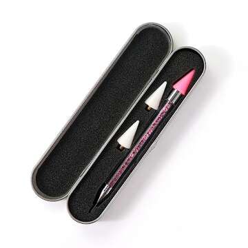 Qufiiry Nail Rhinestone Picker, Acrylic Handle Dual End Rhinestone Diamond Painting Pen, for Jewel Gems Crystals Studs Picker