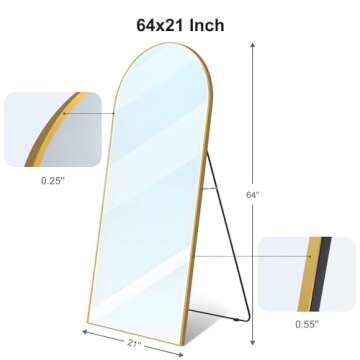 PexFix 65" Arched Full Length Dressing Mirror - Gold