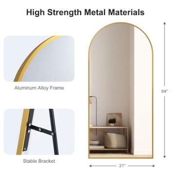PexFix 65" Arched Full Length Dressing Mirror - Gold