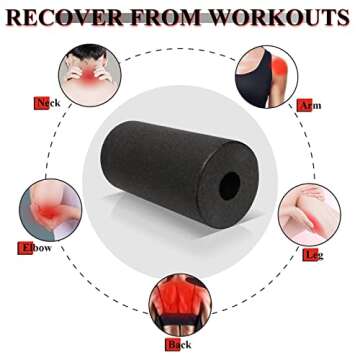 BIGTREE 4PK Balance Foam Roller Plantar Peanut Fasciitis Ball Myofascial Release Back Foot Neck Spine Shoulder Physical Trigger Point Therapy Physical Therapy Core Pain Relief Deep Massage (Black)