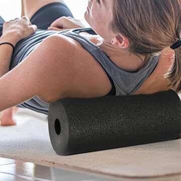 BIGTREE 4PK Balance Foam Roller Plantar Peanut Fasciitis Ball Myofascial Release Back Foot Neck Spine Shoulder Physical Trigger Point Therapy Physical Therapy Core Pain Relief Deep Massage (Black)