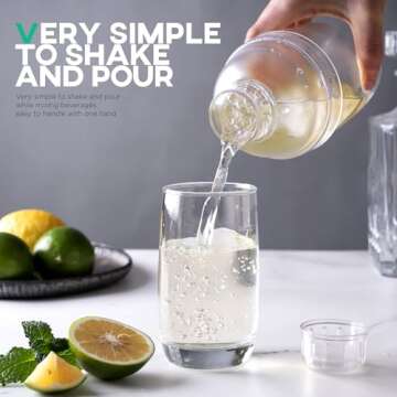 Homestia 33 oz Plastic Cocktail Shaker with Jigger