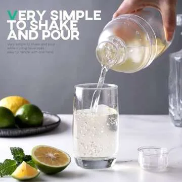 Homestia 33 oz Plastic Cocktail Shaker with Jigger