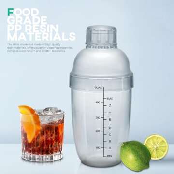Homestia 33 oz Plastic Cocktail Shaker with Jigger