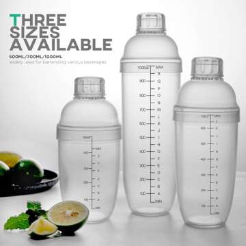 Homestia 33 oz Plastic Cocktail Shaker with Jigger