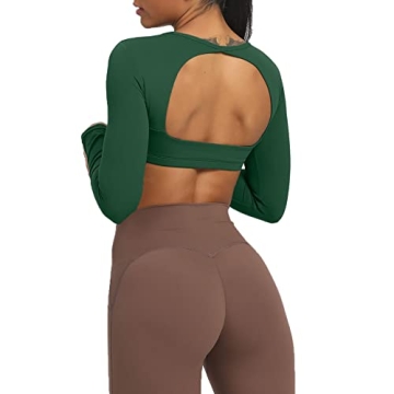 Aoxjox Long Sleeve Crop Top for Women - Stylish Workout Wear