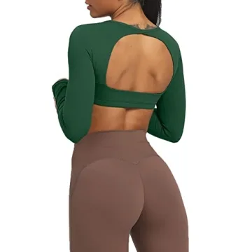Aoxjox Long Sleeve Crop Top for Women - Stylish Workout Wear