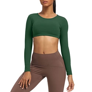 Aoxjox Long Sleeve Crop Top for Women - Stylish Workout Wear