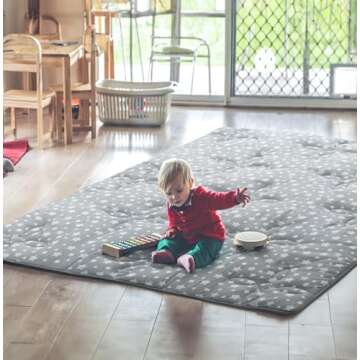 Baby Play Mat 71x59 Inches Thick Baby Crawling Mat, Large, Non Slip Cushioned Baby Playpen Mat for Playing, One-Piece Baby Floor Play Mat for Babies, Toddlers