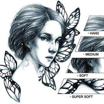 PANDAFLY Professional Charcoal Pencils Drawing Set - 8 Pieces