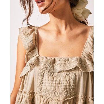 Gacaky Women's Casual Sleeveless Romper with Ruffles