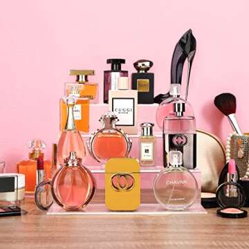 YIDITTHOPE 12 Inch Acrylic Shelf in 3 Pack, 4 Tier Perfume Organizer and Cologne Organizer, Funko PO...