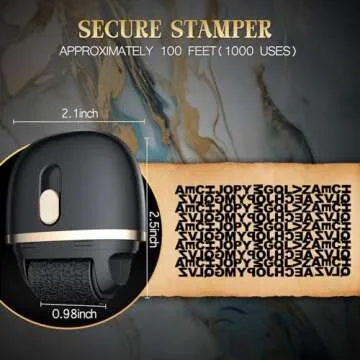 Lomil Refillable Identity Theft Protection Roller Stamp, Address Blocker Roller Stamp for Bank Statements Bill, Privacy & Security Stamp for Mail (Black, 1 Pack)