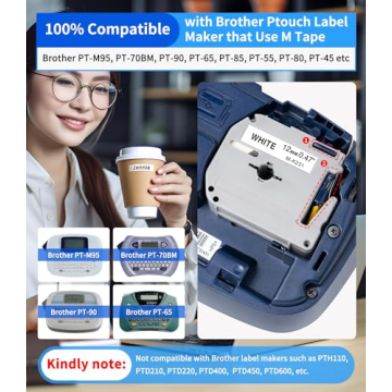 5-Pack M-K231 Compatible Label Tape for Brother P-Touch