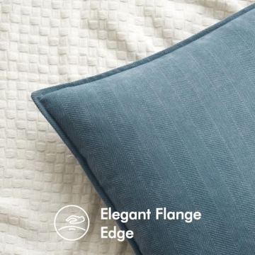 MIULEE Dusty Blue Chenille Decorative Pillow Covers 18x18