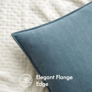 MIULEE Dusty Blue Chenille Decorative Pillow Covers 18x18