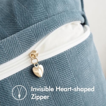 MIULEE Dusty Blue Chenille Decorative Pillow Covers 18x18