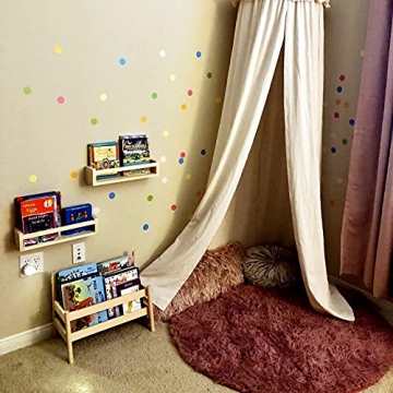 BOMID Floating Bookshelves - Set of 4 Natural Wood Shelves