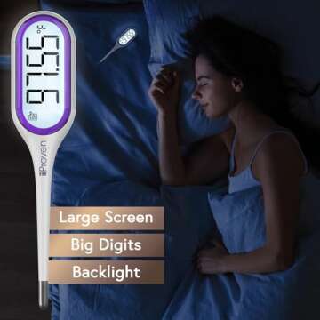 iProven Basal Body Thermometer with Jumbo LCD Display for Precise Fertility Tracking