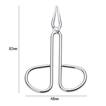 LASSUM 2 PCS Eyebrow Tweezers,Stainless Steel Scissors Shaped Eyebrow Straight Tip Tweezers Clip