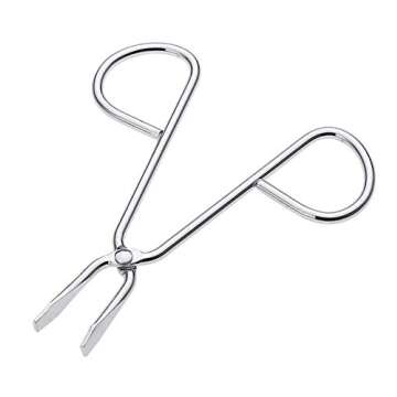 LASSUM 2 PCS Eyebrow Tweezers,Stainless Steel Scissors Shaped Eyebrow Straight Tip Tweezers Clip
