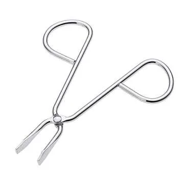 LASSUM 2 PCS Eyebrow Tweezers,Stainless Steel Scissors Shaped Eyebrow Straight Tip Tweezers Clip