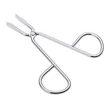 LASSUM 2 PCS Eyebrow Tweezers,Stainless Steel Scissors Shaped Eyebrow Straight Tip Tweezers Clip