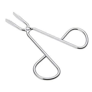 LASSUM 2 PCS Eyebrow Tweezers,Stainless Steel Scissors Shaped Eyebrow Straight Tip Tweezers Clip